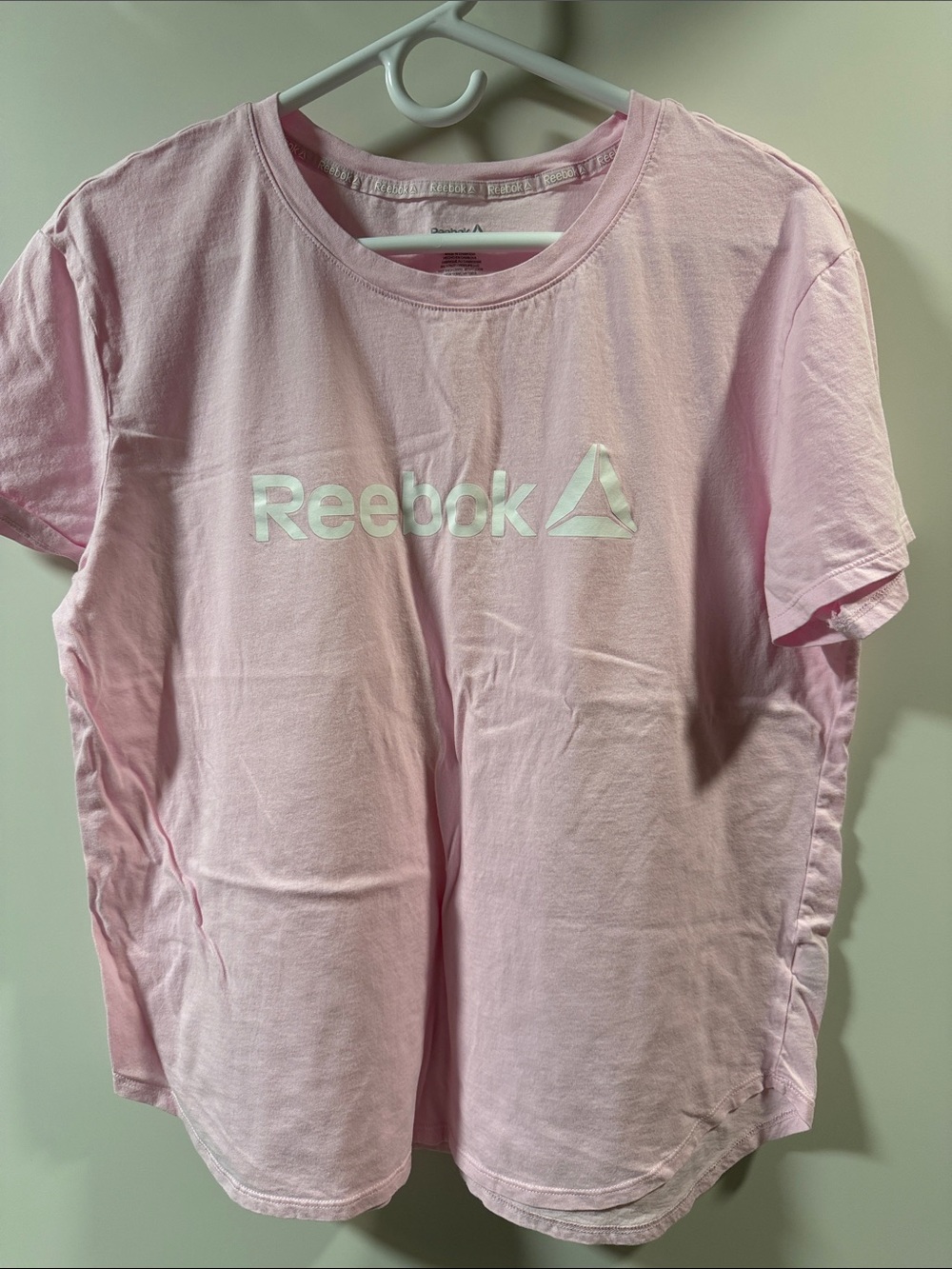 Reebok Light Pink Logo Tee with White Branding